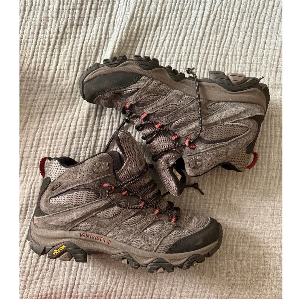 Merrell Men’s Boots Moab 3 Mid Waterproof Leather Hiking Size 11 Grey